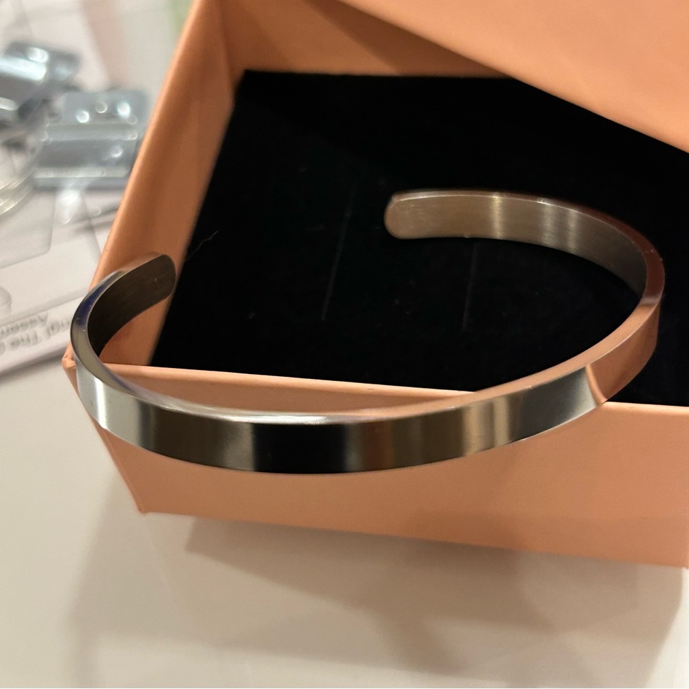 Inspirational Stainless Steel Cuff Bracelet - Picture 6 of 13